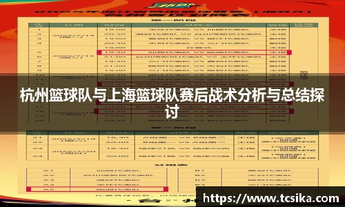杭州篮球队与上海篮球队赛后战术分析与总结探讨